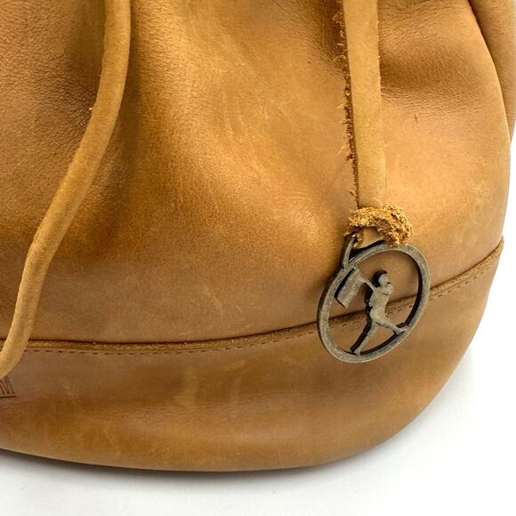BASEBALLISM VINTAGE Look - authentic genuine leather bucket crossbody handbag - Picture 9 of 14